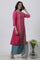 Pink Placement Printed Kurta And Pants Set