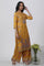 Yellow Glitter Printed Kurta And Pants Set