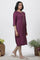 Purple Karnatka Silk Mukaish Kurta, Churidar And Dupatta Set