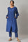 Cobalt Blue Solid kurta and Slim Pants Co-ord Set