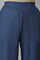 Blue Solid Straight Fit Palazzo With Side Pockets