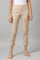 Beige Slim Ankle Length Pants
