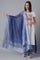 Navy Printed Chiffon Dupatta