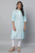 Blue Cotton Printed kurta & Tights Set