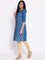 Blue Floral Print kurta & Tights Set
