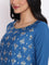 Blue Floral Print kurta & Tights Set