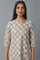 Light Brown A-line Printed kurta