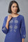 Cobalt Blue Embroidered kurta