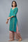 Teal Green Angrakha kurta with Sequin and Bead Work