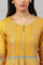 Mustard Floral Printed Kalidar Dress