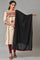 Black Solid Dupatta With Yarn-Dyed Border