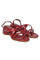 W Embroidered Maroon Round Toe Block