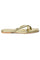 W Woven Design Gold Square Toe Flat