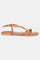 W Tan Whole Foot Solid Square Toe Flat-Walicia