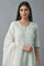 Light Green Printed kurta with Ecru Tights and Dupatta