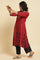 Tango Red Dobby Kurta & Parallel Pants Set