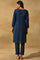 Blue Woollen Embroidered kurta