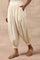 Cream Solid Beaded Tapered Cotton Salwar