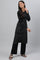 Black Lurex Knitted Plus Size Winter kurta