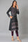 Plus Size Black A-Line Placement Printed Winter kurta