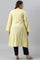 Plus Size Yellow A-Line Winter kurta With Multi-Coloured Embroidery