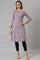 Purple A-Line Floral Printed Winter kurta