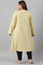 Lemon Yellow Embroidered A-Line Plus Size Winter kurta