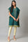 Green Jacquard Short Winter Kaftan kurta