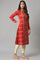 Red Paisley Printed Winter kurta