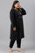 Plus Size Black A-Line Embroidered Winter kurta