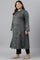 Teal Blue Flared Plus Size Winter kurta