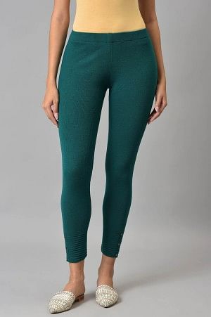 Green Acrylic Winter Leggings