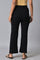 Black Knitted Women Straight Pants
