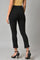 Black Solid Knitted Flared Pants