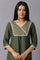 Aure Collection By Aurelia Olive Green Ethnic kurta And Palazzo Set