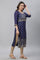 Blue Floral Printed Contemporary Kurta