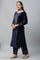 Blue Velvet Embellished Kurta & Palazzo Set