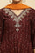 Brown Embroidered Flared Kurta, Pants And Dupatta Set