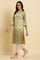 Pistachio Green Japanese Satin Festive Kurta