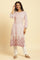 Red And White Stripes Kurta With Schiffli Embroidery