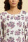 Ecru Relaxed Fit Straight Kurta with Purple Floral Print