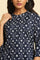 Dark Blue Geometric Printed Straight Kurta