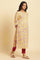 Yellow Floral Printed Straight Kurta