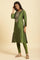 Green Zari Embroidered Festive Kurta