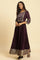 Purple Embroidered Festive Panelled Dress