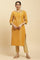 Yellow Dobby Embellished Kurta