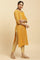 Yellow Dobby Embellished Kurta