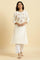 White Dori Embroidered Festive Kurta