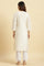 White Dori Embroidered Festive Kurta