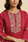 Maroon Embroidered Festive Kurta